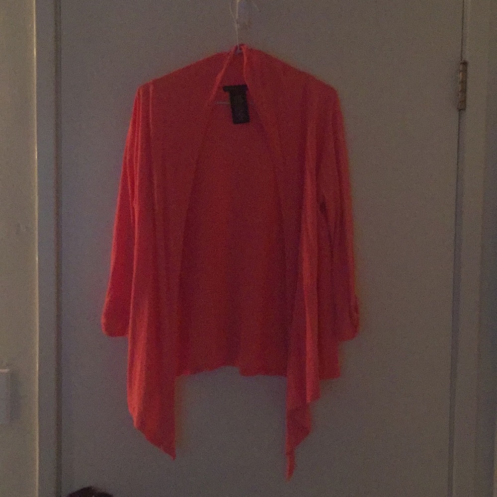 orange cardigan